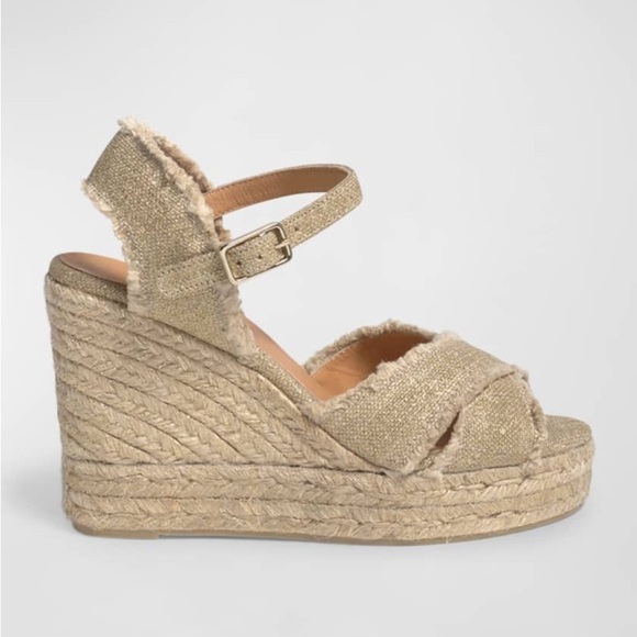 Castaner Bromelia Frayed Canvas Wedge Espadrilles Sz EU 39 Bohemian Vacation - Picture 1 of 14